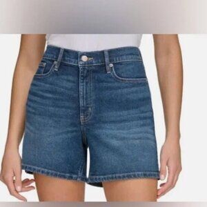 NEW Calvin Klein Womens 12 Denim High-Rise Shorts Dark Wash 99% Cotton